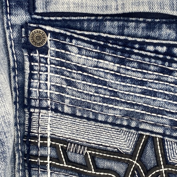 2000's AFFLICTION GAGE jeans Faded Distressed Med Wash Denim NICE! Men's 40 - Picture 9 of 15